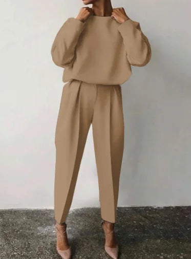 2025 Women's Suits Spring Loose Long Sleeve Casual Clothing Set Fashion White 2 Piece Set Trousers Top Women Suits Streetwear