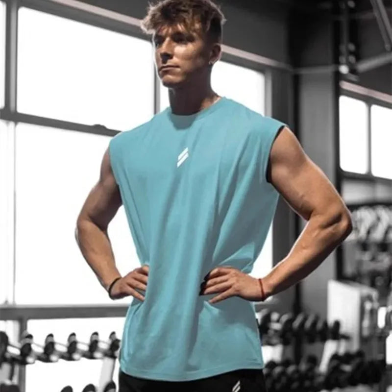 Camiseta deportiva sin mangas para hombre, chaleco de secado rápido, transpirable, holgado, para entrenamiento, Verano